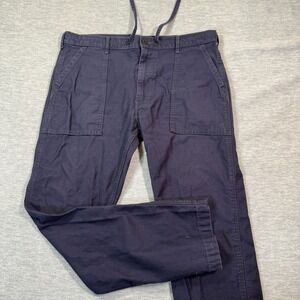 Levi Strauss Pants Mens 36x32 Navy Blue Utility Workwear Straight Leg Drawstring